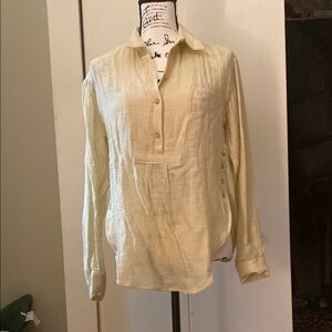 Women's Cream Button-Up Top